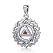 Crown Chakra with Recovery Gemstone Symbols Silver Pendant TPD5307 Pendant