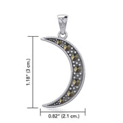 Sterling Silver Crescent Moon Pendant with Marcasite TPD5315
