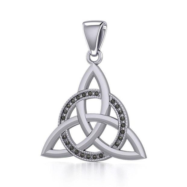 Sterling Silver Celtic Triquetra Pendant with Marcasite TPD5316