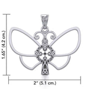 Sterling Silver Butterfly with Celtic Cross Pendant TPD5319
