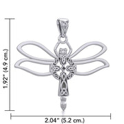 Sterling Silver Dragonfly with Celtic Cross Pendant TPD5323