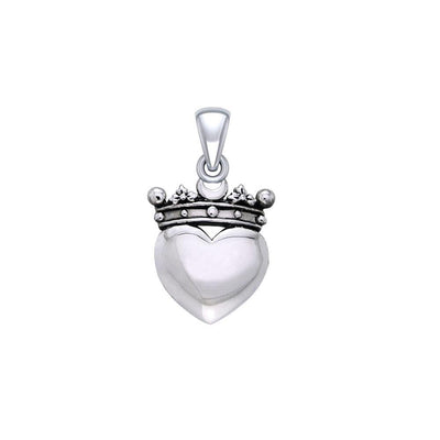Cari Buziak Heart with Crown Silver Pendant TPD5324 Pendant
