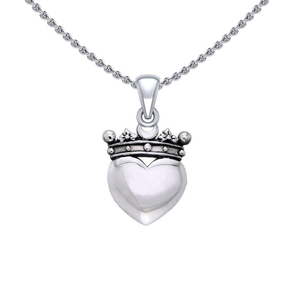 Cari Buziak Heart with Crown Silver Pendant TPD5324