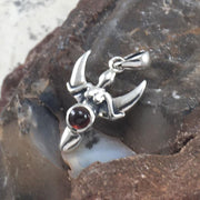 Goddess with Crescent Moon Silver Pendant with Gemstone TPD5333 - Wholesale Jewelry