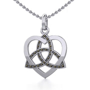 Marcasite Trinity in Heart Silver Pendant TPD5344