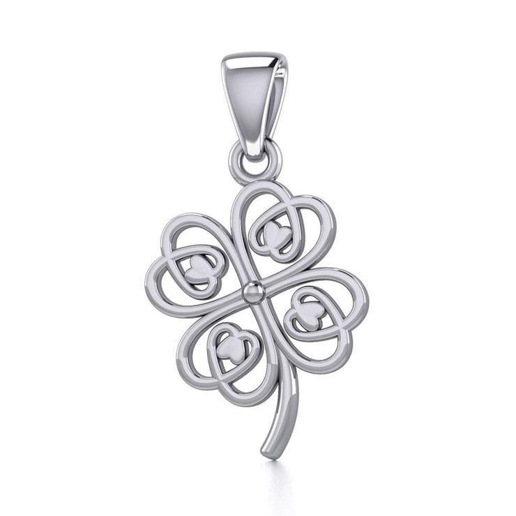 Lucky Four Leaf Clover Silver Pendant TPD5352