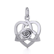 Trinity in Heart with Rose Silver Pendant TPD5360