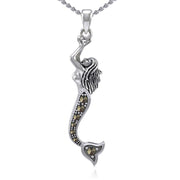 The Swimming Mermaid Silver Pendant with Marcasite TPD5363