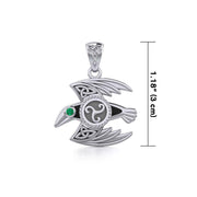 Behind the Mystery of the Mythical Raven Silver Jewelry Pendant with Gemstone TPD5381 Pendant
