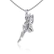 Enchanted Sitting Fairy Silver Pendant TPD5396