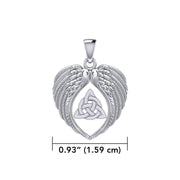 Feel the Tranquil in Angels Wings Silver Pendant with Triquetra TPD5457