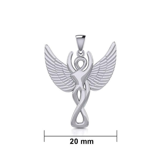 Silver Winged Goddess Pendant TPD5470