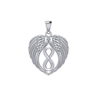 Feel the Tranquil in Angels Wings Silver Pendant with Infinity TPD5479