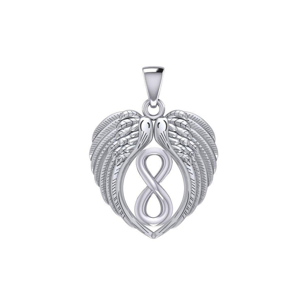 Feel the Tranquil in Angels Wings Silver Pendant with Infinity TPD5479