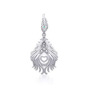 Celtic Peacock Tail Silver Pendant with Gemstone TPD5640