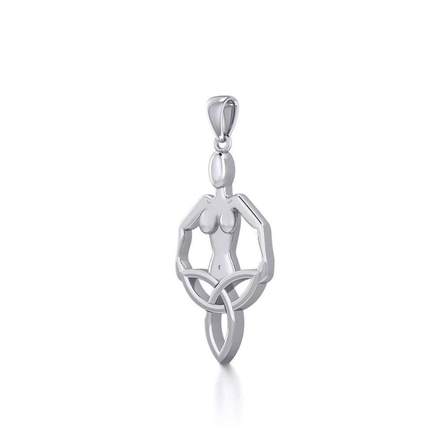 Celtic Trinity Knot Goddess Silver Pendant TPD5653