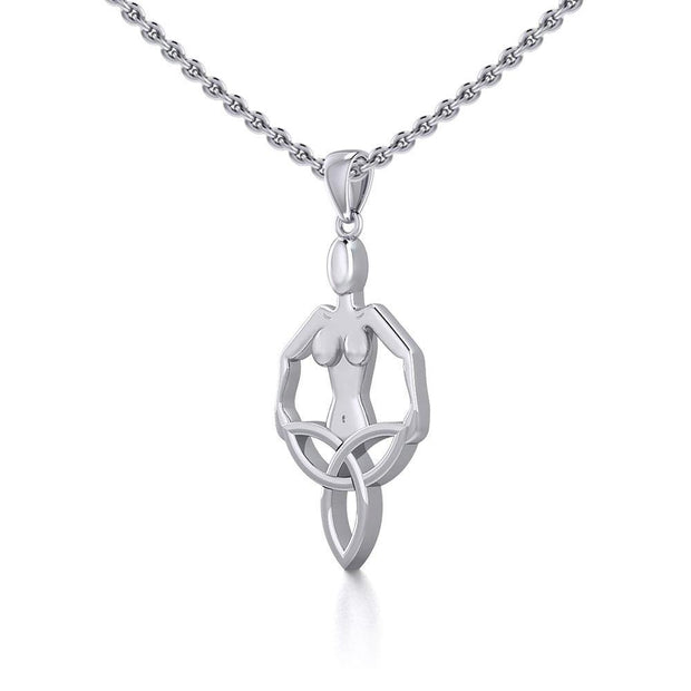 Celtic Trinity Knot Goddess Silver Pendant TPD5653