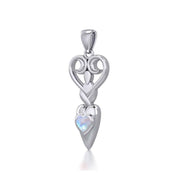 Goddess with Heart Gemstone Silver Pendant TPD5657