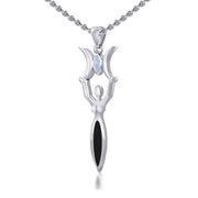 Triple Goddess with Marquise Gemstone Silver Pendant TPD5659