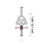 Triquetra Ankh Silver Pendant with Gemstone TPD5660