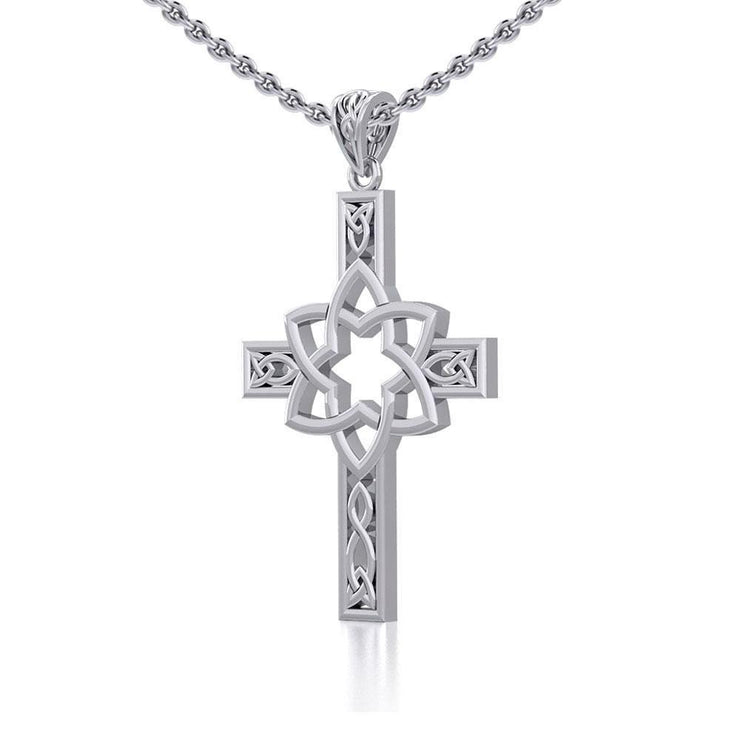 Mandala on Celtic Cross Silver Pendant TPD5665