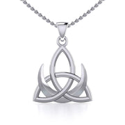 Crescent Moon with Celtic Trinity Silver Pendant TPD5667
