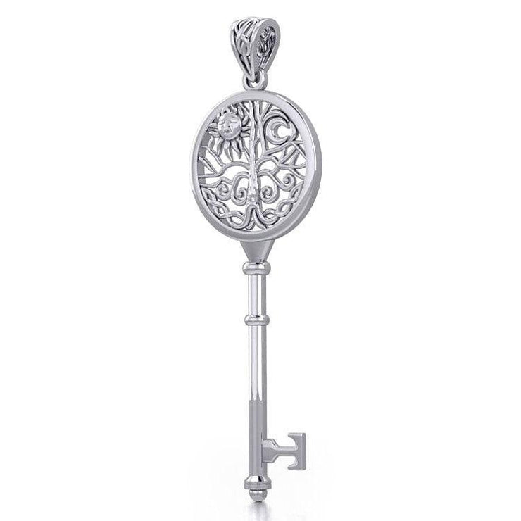 Tree of Life Spiritual Enchantment Key Silver Pendant TPD5672