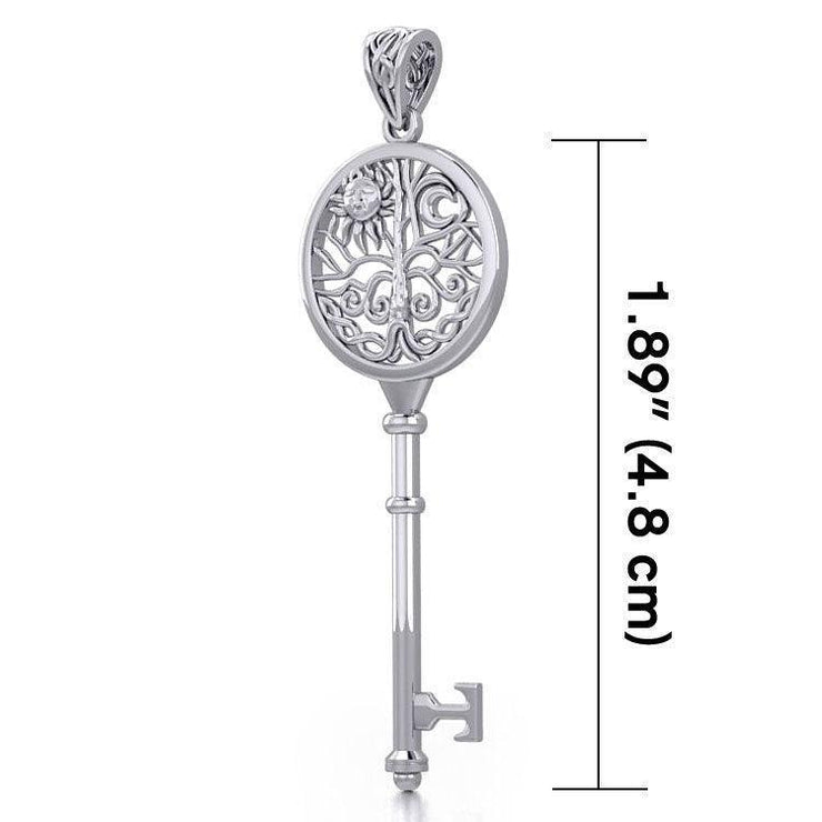 Tree of Life Spiritual Enchantment Key Silver Pendant TPD5672