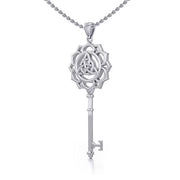 Celtic Triquetra Spiritual Enchantment Key Silver Pendant TPD5676