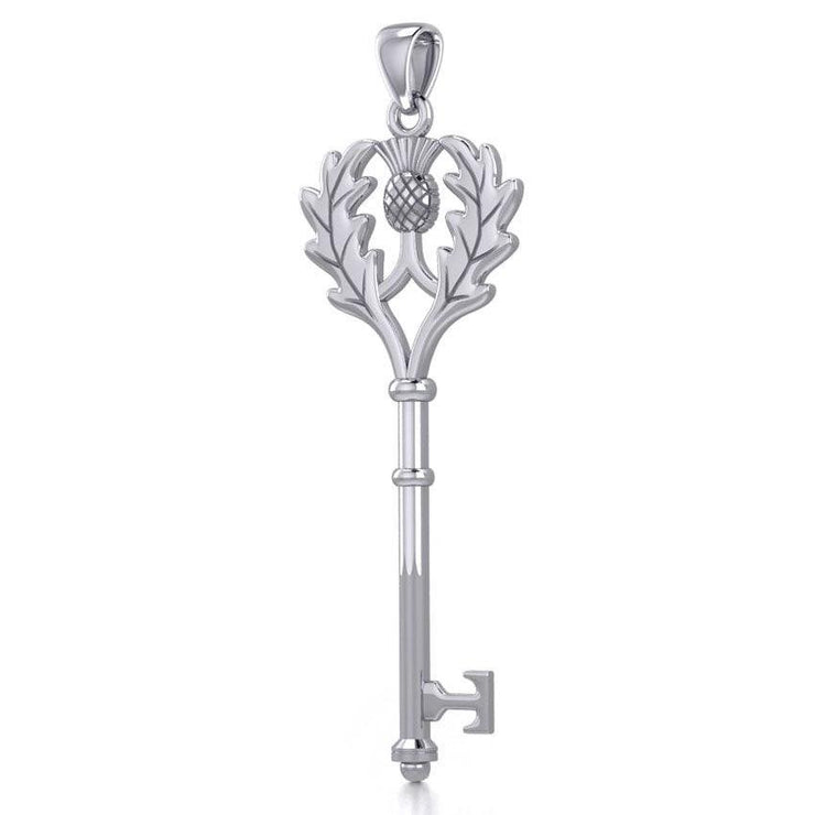 Thistle Spiritual Enchantment Key Silver Pendant TPD5682