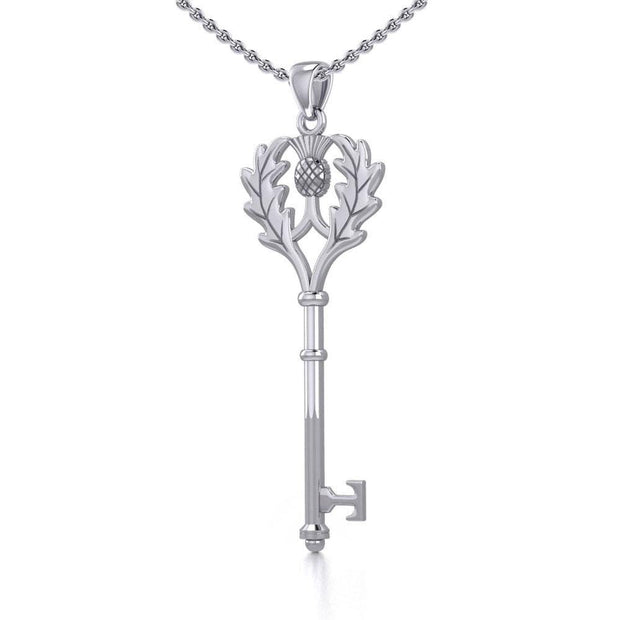 Thistle Spiritual Enchantment Key Silver Pendant TPD5682