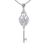 Celtic Trinity Goddess Spiritual Enchantment Key Silver Pendant TPD5684