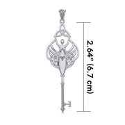 Celtic Trinity Goddess Spiritual Enchantment Key Silver Pendant TPD5684