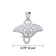 Grant the positive energy Silver Celtic Manta Ray Pendant TPD5690