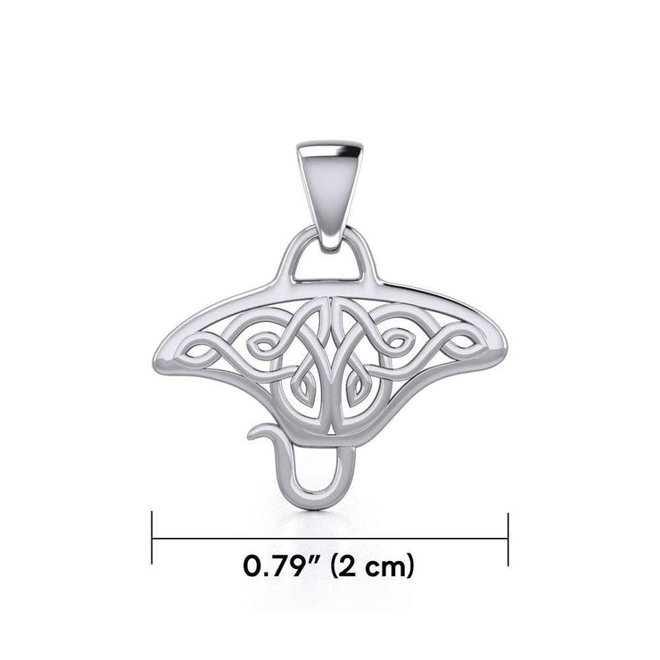 Grant the positive energy Silver Celtic Manta Ray Pendant TPD5690