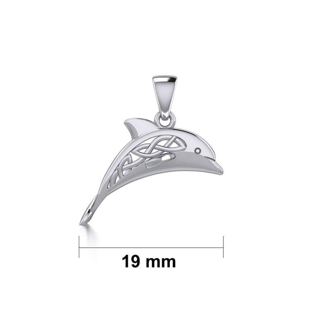 Celtic Jumping Dolphin Silver Pendant TPD5702