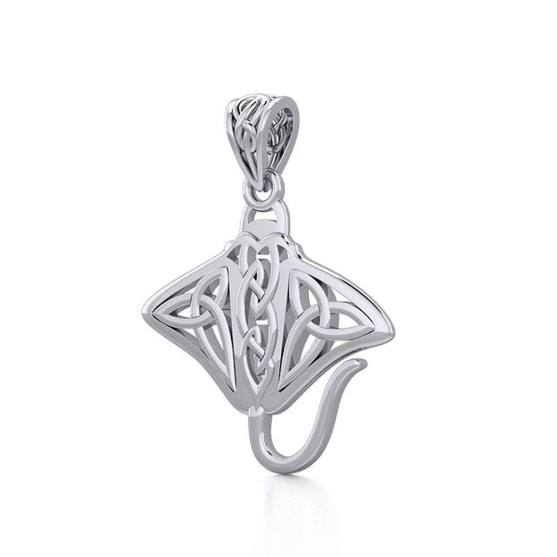 Grant the positive energy Silver Celtic Manta Ray Pendant TPD5703