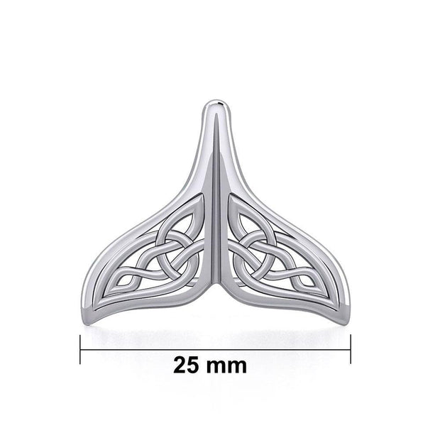 Celtic Knotwork Whale Tail Silver Pendant TPD5705