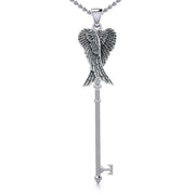 Angel Wings Spiritual Enchantment Key Silver Pendant TPD5710
