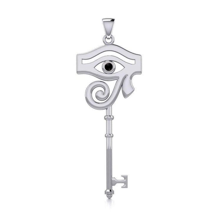 The Eye of Horus Spiritual Enchantment Key Silver Pendant with Gem TPD5711