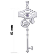 The Eye of Horus Spiritual Enchantment Key Silver Pendant with Gem TPD5711