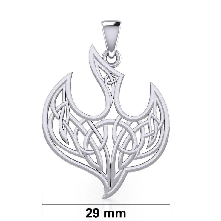 Celtic Knotwork Bird Silver Pendant TPD5716