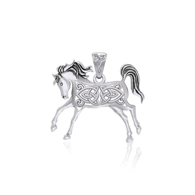 Celtic Running Horse Silver Pendant TPD5738