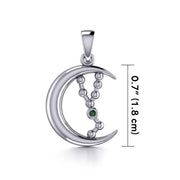 Crescent Moon and Taurus Astrology Constellation Silver Pendant TPD5767