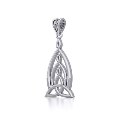 Celtic Father-Mother-Child "Family A Born For Eternity "Triquetra or Trinity Knot Silver Pendant TPD5781