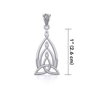 Celtic Father-Mother-Child "Family A Born For Eternity "Triquetra or Trinity Knot Silver Pendant TPD5781