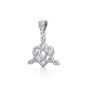 Celtic Father-Mother-Child "Family A Born For Eternity "Triquetra or Trinity Heart Silver Pendant TPD5783