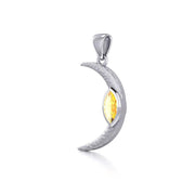 A Glimpse of the Crescent Moon's Beginning ~ Silver Jewelry Pendant TPD5800