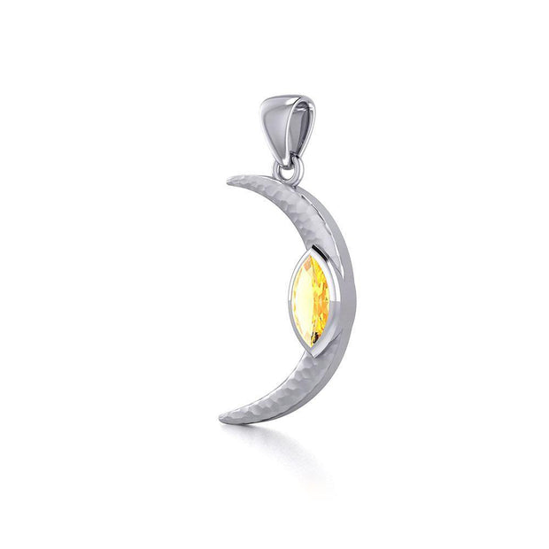 A Glimpse of the Crescent Moon's Beginning ~ Silver Jewelry Pendant TPD5800