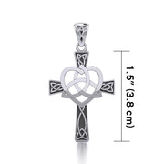 Celtic Cross with Trinity Heart Silver Pendant TPD5810
